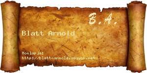 Blatt Arnold névjegykártya