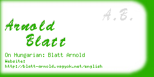 arnold blatt business card